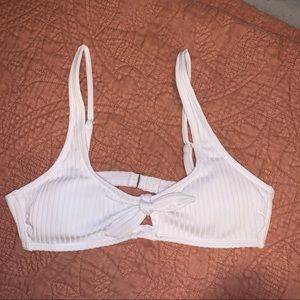 White Ribbed Swim Top🌤